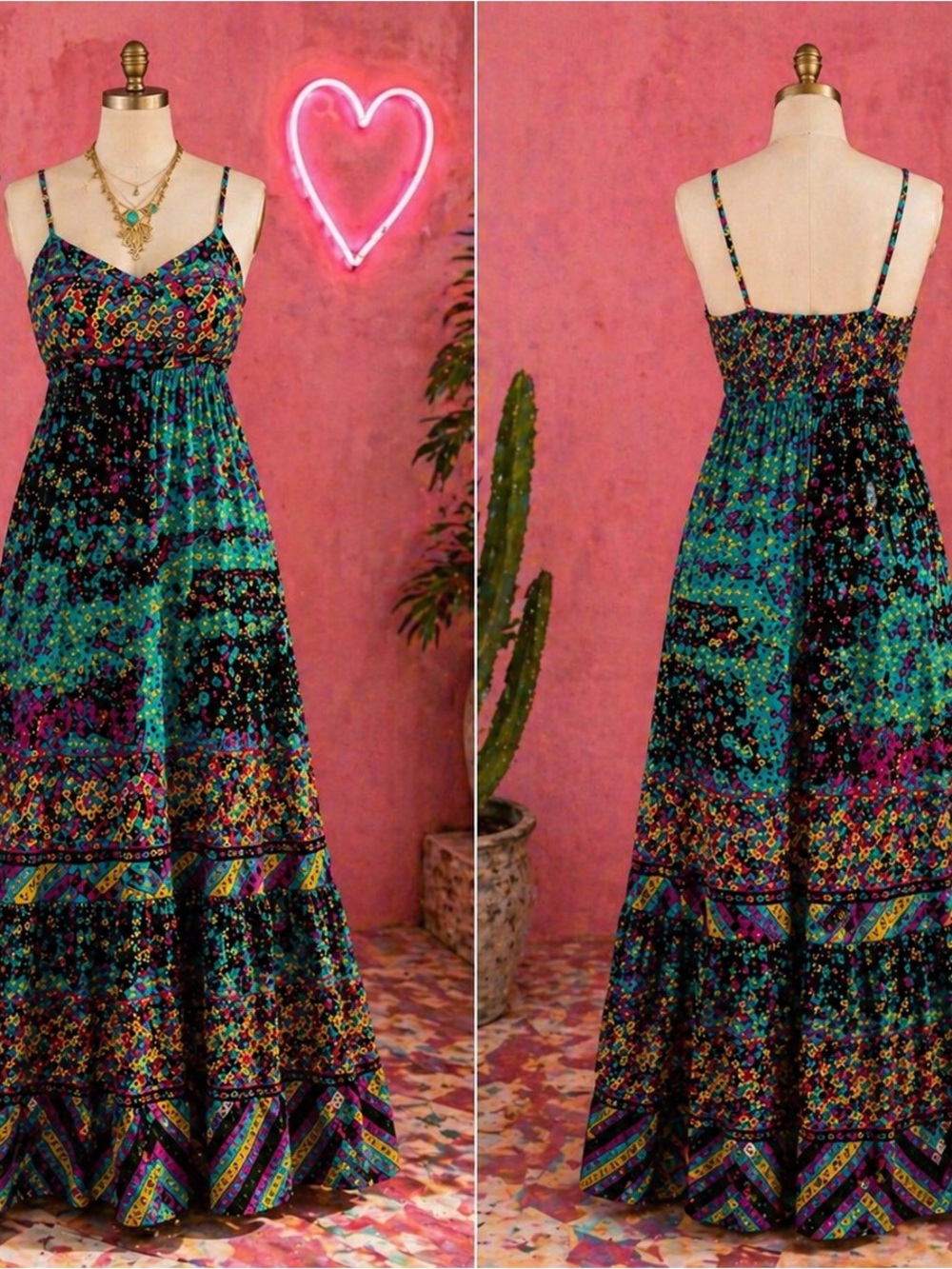Betsey Johnson Y2K Boho Glam Maxi Dress - Picture 4 of 5